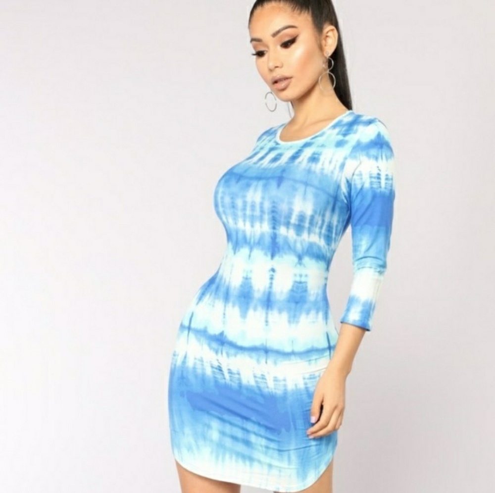Blue Tie Dyed Dress (Small)